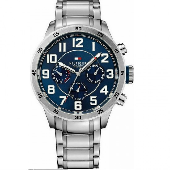 Tommy Hilfiger Men's Watch 46mm Chronograph Battery with Silver Metal Bracelet-1791053 Tommy Hilfiger Men's Watch 46mm Chronograph Battery with Silver Metal Bracelet-1791053