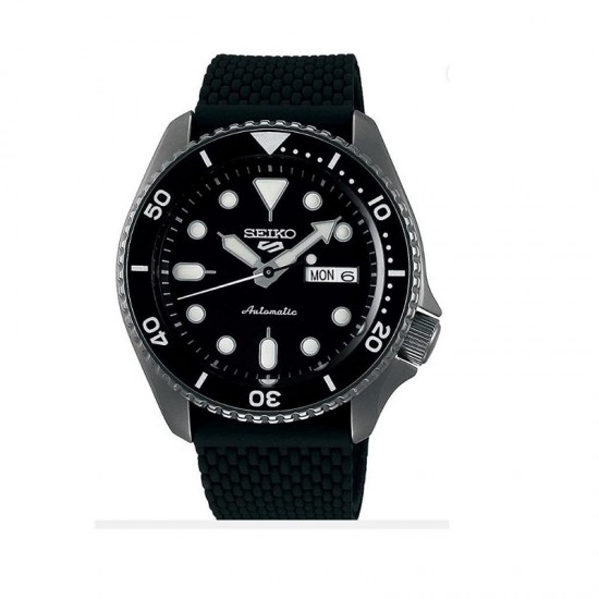 Seiko 5 Sports Black Dial 42.5mm Automatic Men's Silicone Watch SRPD65K2 Seiko 5 Sports Black Dial 42.5mm Automatic Men's Silicone Watch SRPD65K2