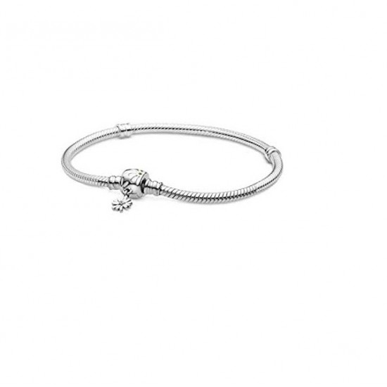 Pandora Moments Daisy Flower Clasp Snake Chain Bracelet 598776C01-16 Pandora Moments Daisy Flower Clasp Snake Chain Bracelet 598776C01-16