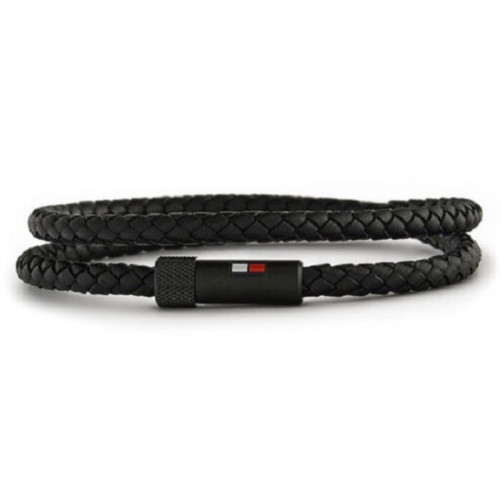 Tommy Hilfiger Jewelry Men's Leather Bracelet Black - 2790262S