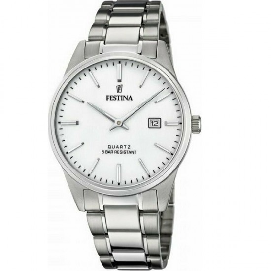 Festina Men's Watch F20511/2 Stainless Steel Wristwatch Classic Silver