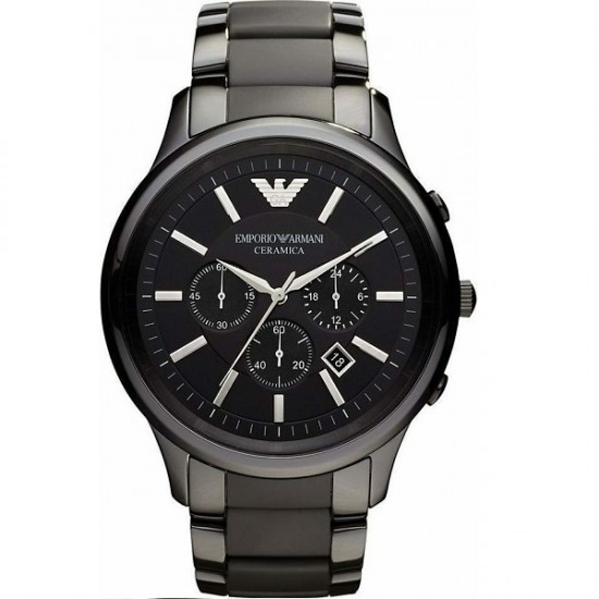Emporio Armani Men's Watch 47mm Chronograph Battery with Black Ceramic Bracelet AR1451