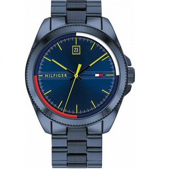 Tommy Hilfiger Riley Men's Watch 44mm Battery with Blue Metal Bracelet-1791689 Tommy Hilfiger Riley Men's Watch 44mm Battery with Blue Metal Bracelet-1791689