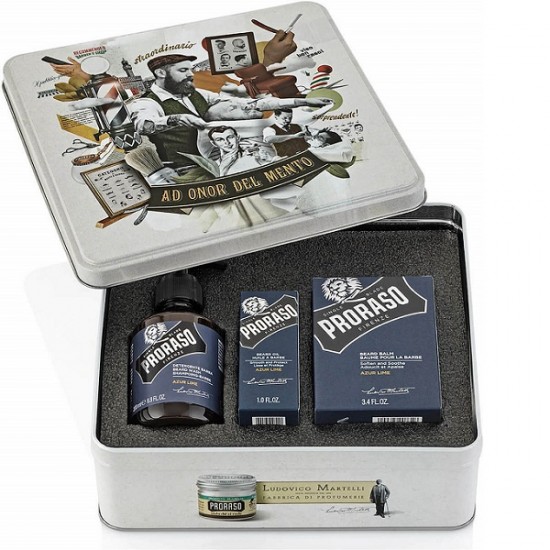 Proraso gift set Azur Lime Metal Box Beard Care 200 ml + 100 ml + 30 ml Proraso gift set Azur Lime Metal Box Beard Care 200 ml + 100 ml + 30 ml