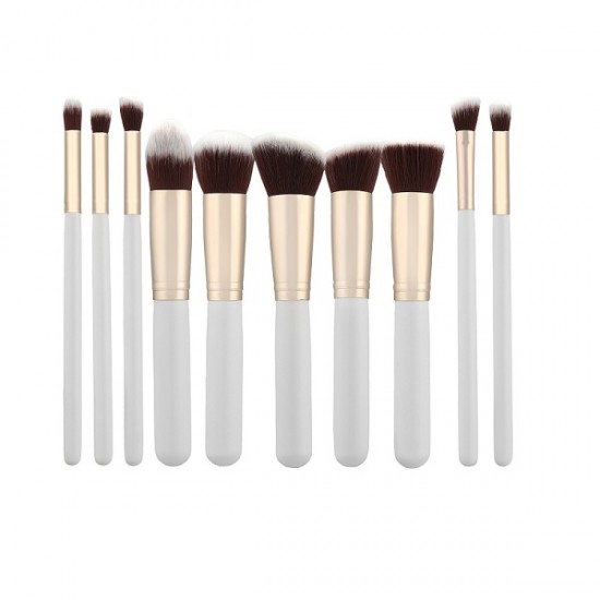 MIMO Makeup Brush Set Kabuki White 10 Pcs Brush Set MIMO Makeup Brush Set Kabuki White 10 Pcs Brush Set