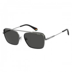 Ochelari de soare Polaroid pentru bărbați cu ramă metalică gri și lentile polarizate negre PLD6131/S R80/M9 Ochelari de soare Polaroid pentru bărbați cu ramă metalică gri și lentile polarizate negre PLD6131/S R80/M9