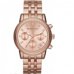 Michael Kors Ritz Women's Watch Chronograph with Pink Gold Metal Bracelet  MK6077 Michael Kors Ritz Women's Watch Chronograph with Pink Gold Metal Bracelet  MK6077