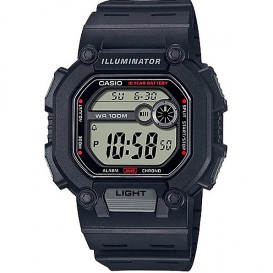 Casio Digital Women's Watch with Black Rubber Strap W-737H-1AVDF Casio Digital Women's Watch with Black Rubber Strap W-737H-1AVDF
