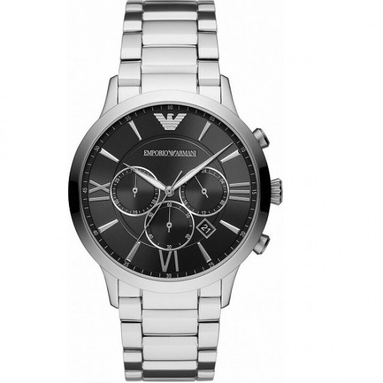 Emporio Armani Giovanni Men's Watch 44mm Chronograph Battery with Silver Metal Bracelet  AR11208