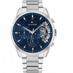 Tommy Hilfiger Ceas pentru bărbați model Baker, 44 mm, cu cronograf, baterie și brățară metalică de culoare argintie, cod 1710448 Tommy Hilfiger Ceas pentru bărbați model Baker, 44 mm, cu cronograf, baterie și brățară metalică de culoare argintie, cod 1710448