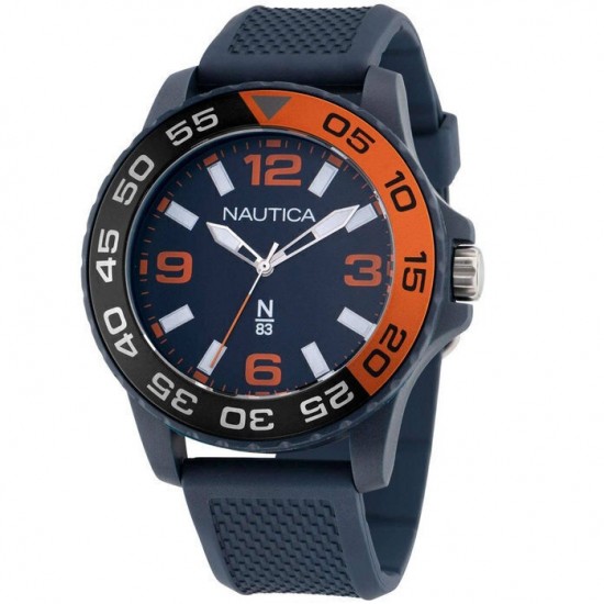 Nautica N83 Finn World Men's Watch Battery with Blue Rubber Strap NAPFWS302