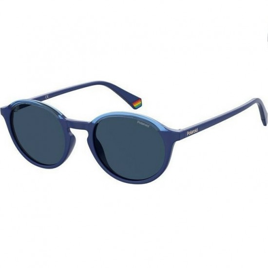 Polaroid Unisex Sunglasses with Blue Plastic Frame and Blue Polarized Lens PLD6125/S PJP/C3
