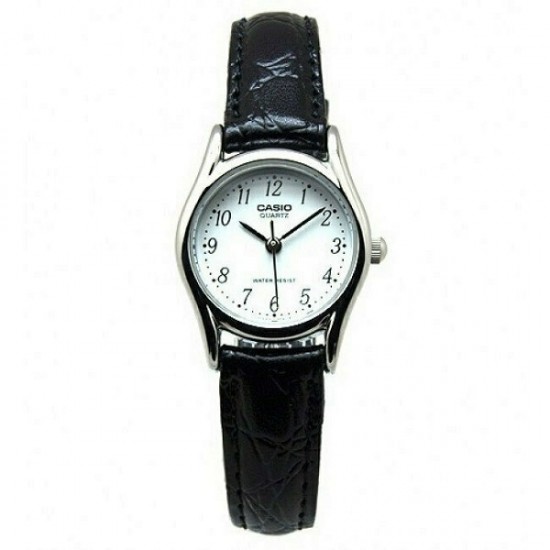 Ceas de dama Casio cu curea de piele neagra LTP-1094E-7BRDF Ceas de dama Casio cu curea de piele neagra LTP-1094E-7BRDF