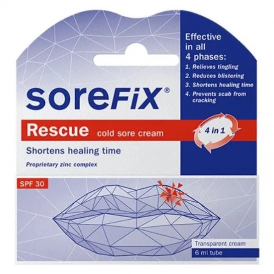 SoreFix Rescue Cream SPF30 — Transparent Cream for Cold Sores (6 ml) SoreFix Rescue Cream SPF30 — Transparent Cream for Cold Sores (6 ml)