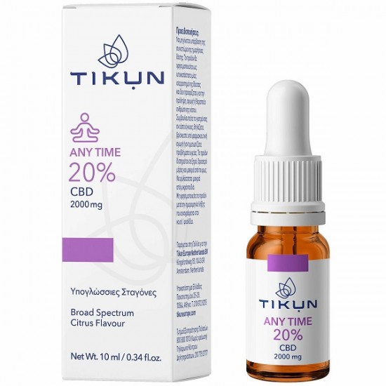 Tikun Any Time Ulei Produse din cânepă (CBD) în Picături 2000mg cu 20% CBD cu aromă de Citrice 10ml Tikun Any Time Ulei Produse din cânepă (CBD) în Picături 2000mg cu 20% CBD cu aromă de Citrice 10ml