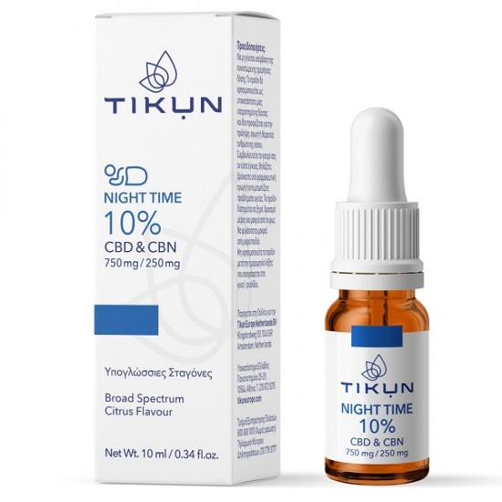 Tikun Night Time CBD 750mg & CBN 250mg Ulei Produse din cânepă (CBD) în Picături 1000mg cu aromă de Citrice 10ml Tikun Night Time CBD 750mg & CBN 250mg Ulei Produse din cânepă (CBD) în Picături 1000mg cu aromă de Citrice 10ml