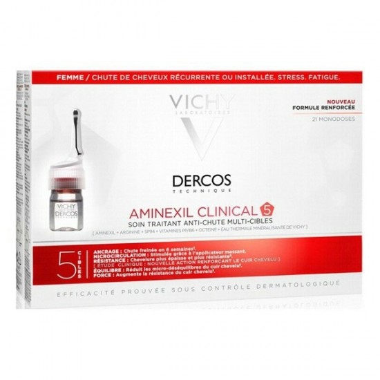 Vichy Dercos Aminexil Clinical 5 Women 21 monodoses x 6 ml Vichy Dercos Aminexil Clinical 5 Women 21 monodoses x 6 ml