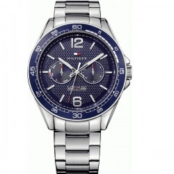 Tommy Hilfiger Erik Ceas Barbati 44mm Cronograf Baterie cu Brățară din Metal Argintie 1791366.