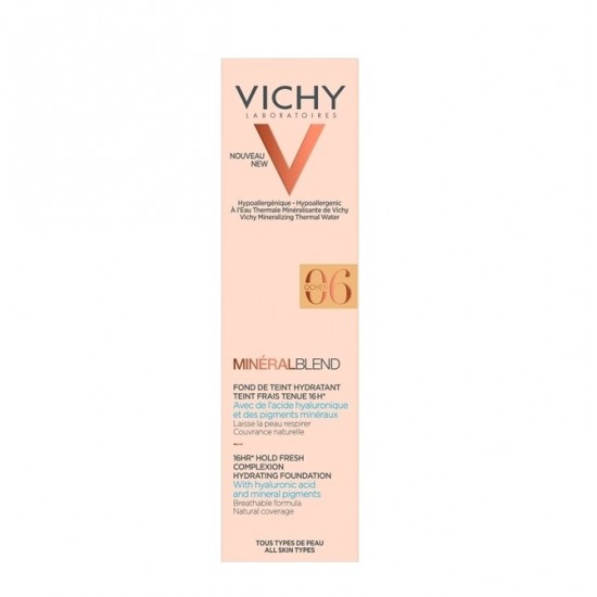 Fond de ten hidratant VICHY, Mineral Blend 16H Hold Fresh Complexion Hydrating Foundation 06 Ocher 30ml